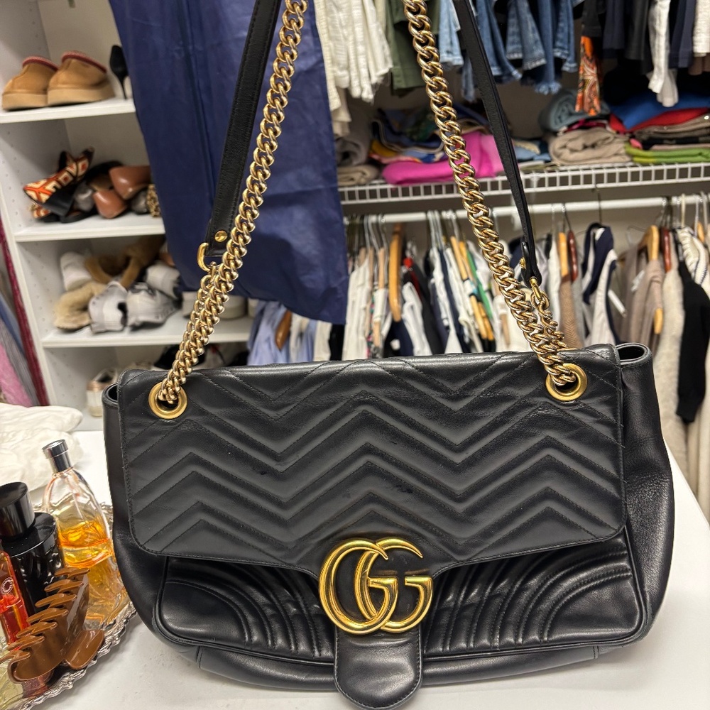 Gucci Marmont Medium Size Chevron Bag